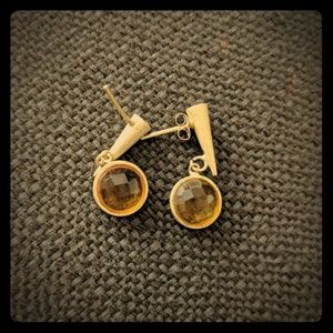 Amber brush gold dangle earrings gorgeous